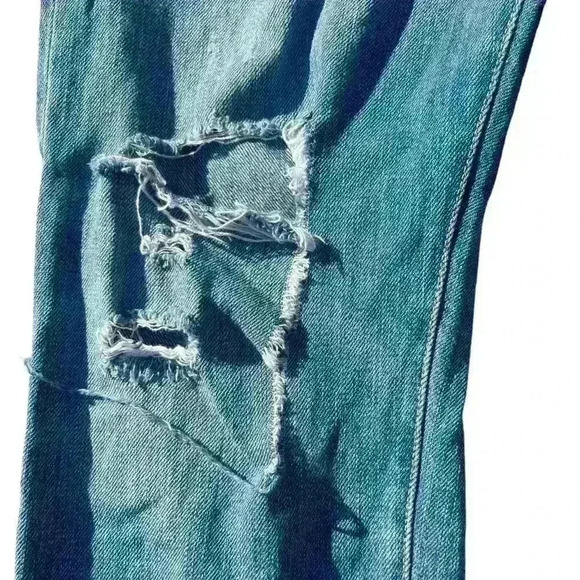 Polo Ralph Lauren Astor Slim Boyfriend Jeans Womens Size 31 X 29 Distressed Blue - Picture 3 of 11